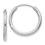 14k White Gold Polished Endless 2mm Hoop Earrings