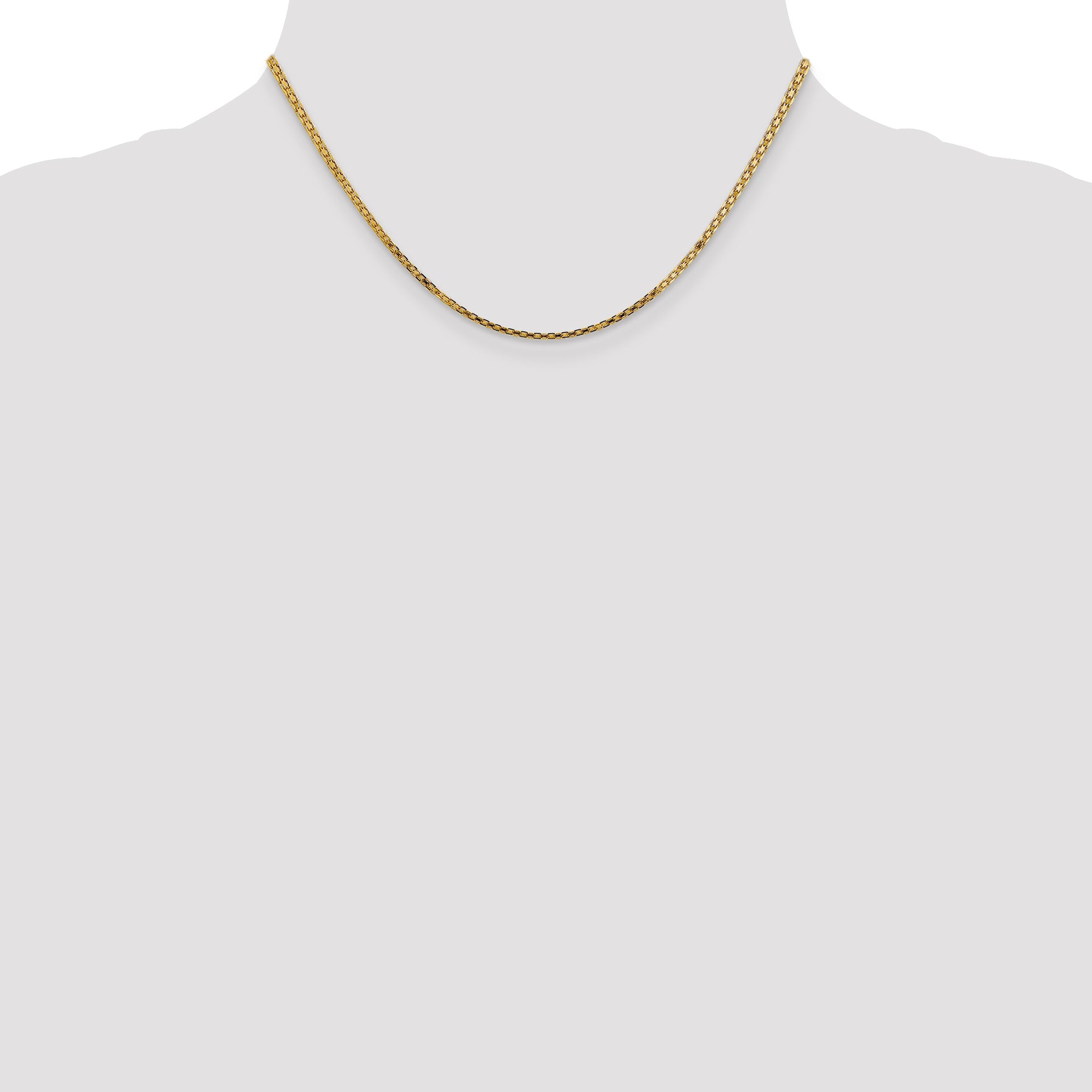14K 16 inch 1.8mm Lightweight Flat Bismark with Lobster Clasp Chain