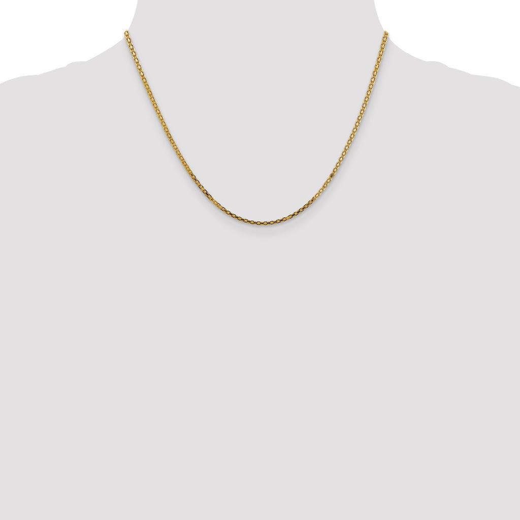 14K 18 inch 1.8mm Lightweight Flat Bismark with Lobster Clasp Chain