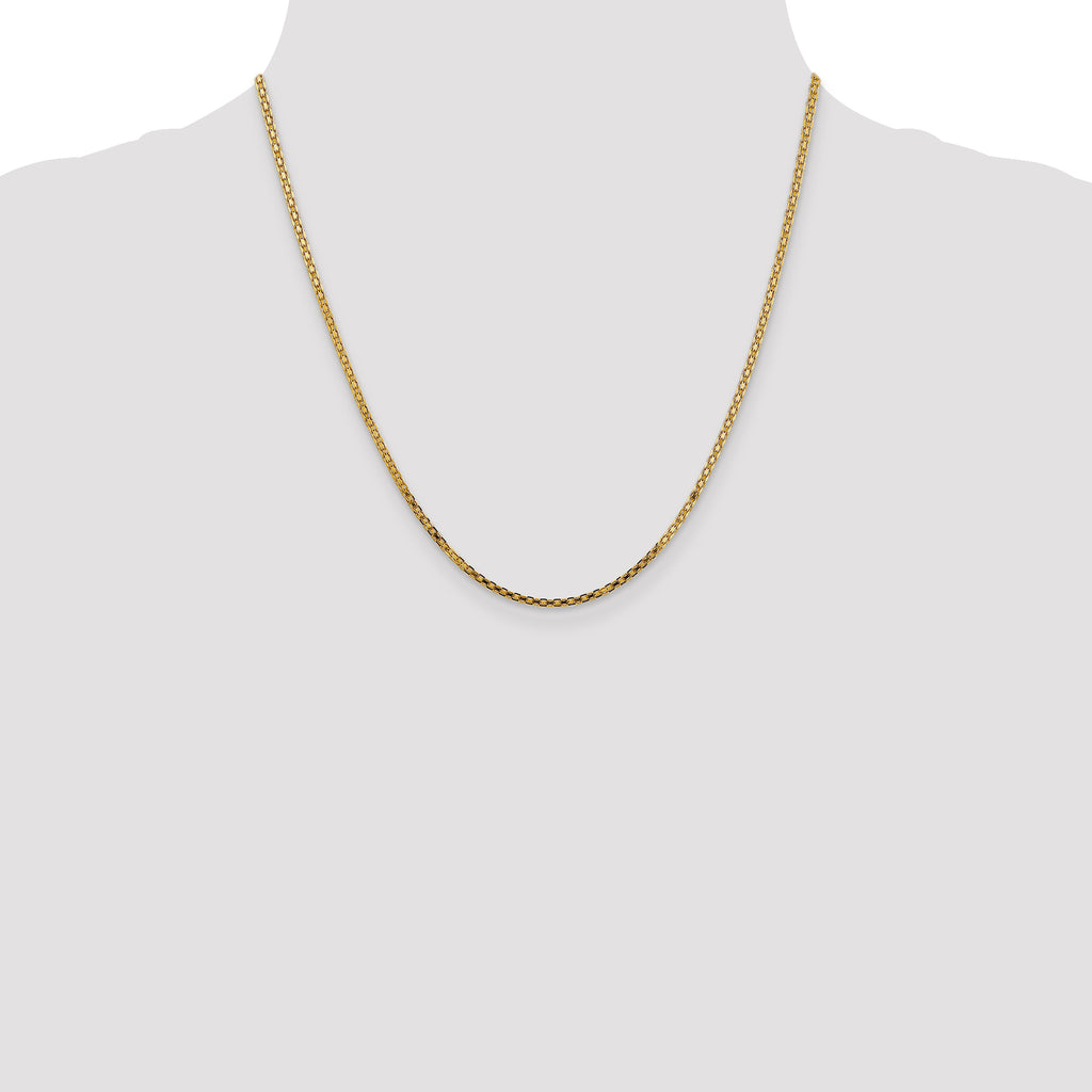14K 20 inch 1.8mm Lightweight Flat Bismark with Lobster Clasp Chain