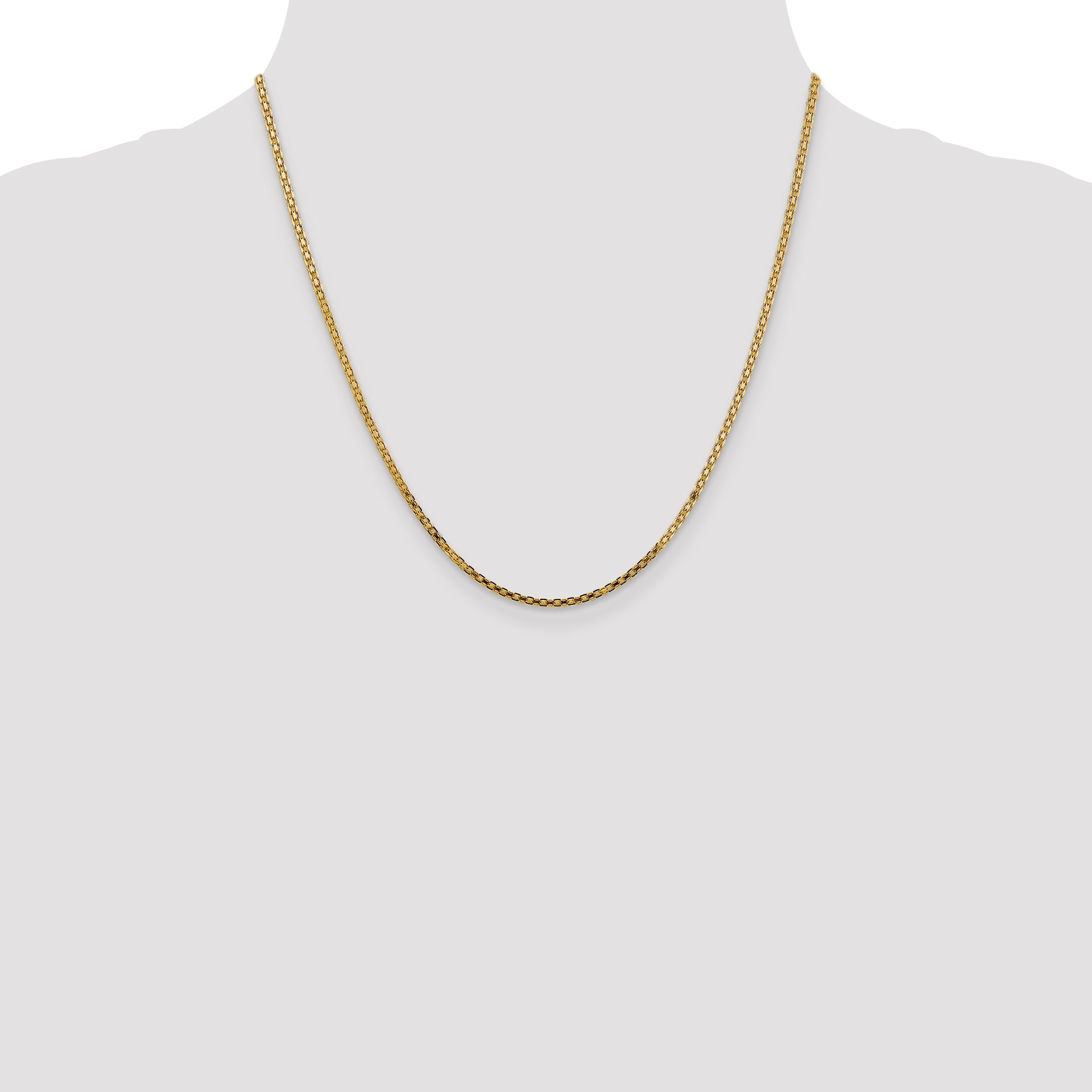 14K 20 inch 1.8mm Lightweight Flat Bismark with Lobster Clasp Chain
