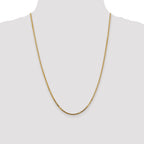 14K 24 inch 1.8mm Lightweight Flat Bismark with Lobster Clasp Chain