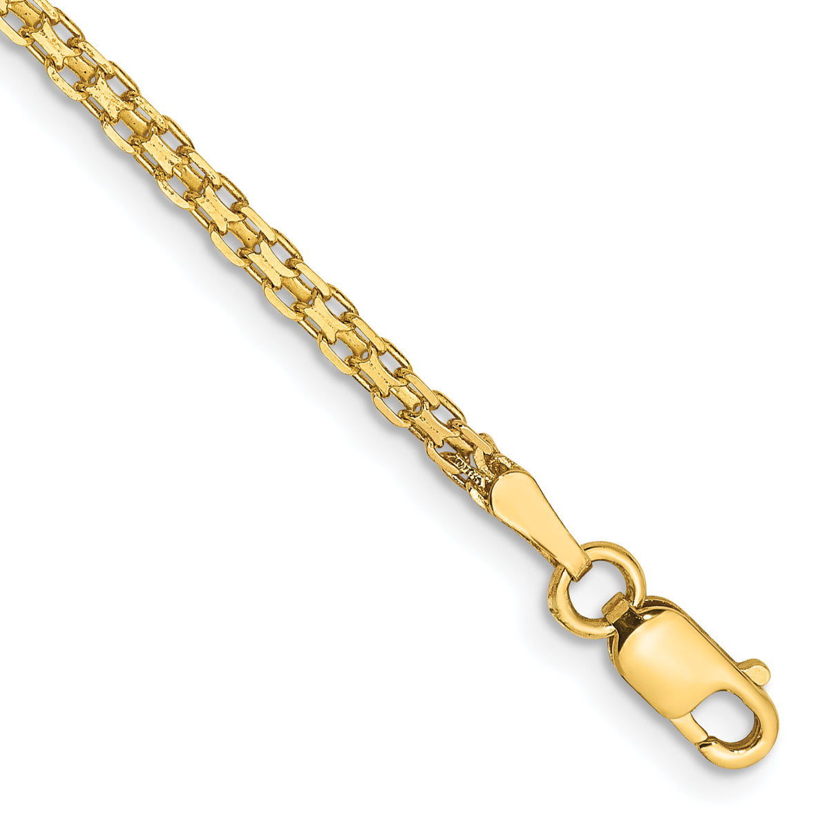 14K 9 inch 1.8mm Lightweight Flat Bismark with Lobster Clasp Anklet