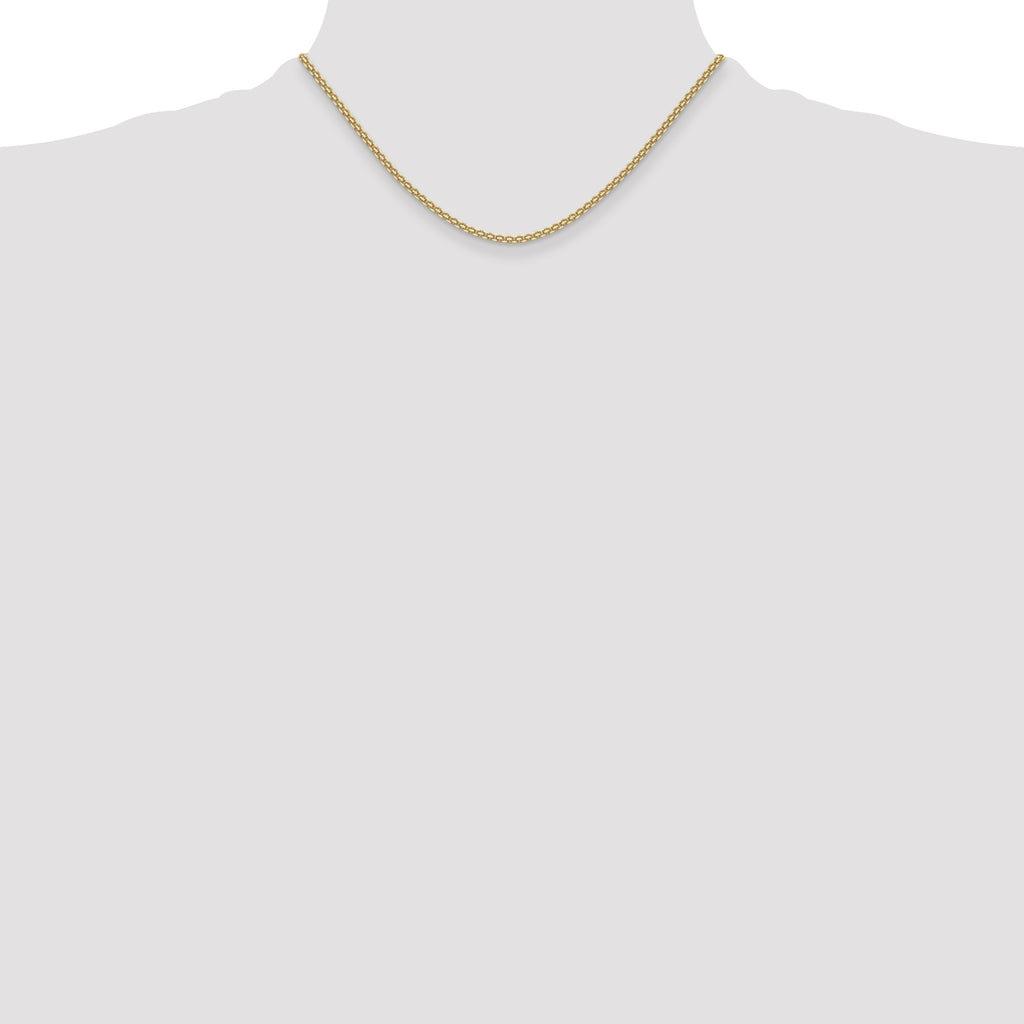 14k 2.2mm Lightweight Flat Bismark Chain
