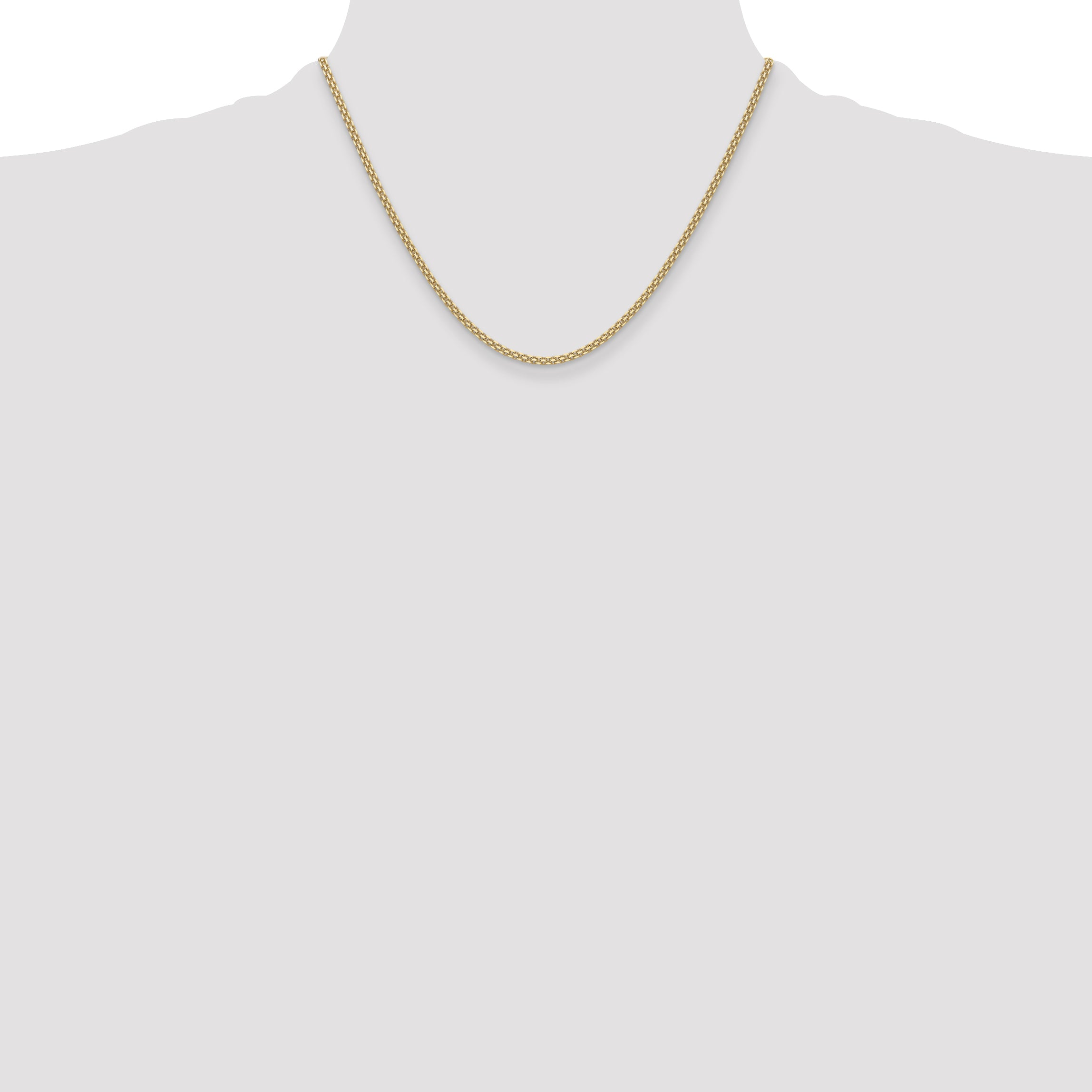 14k 2.2mm Lightweight Flat Bismark Chain