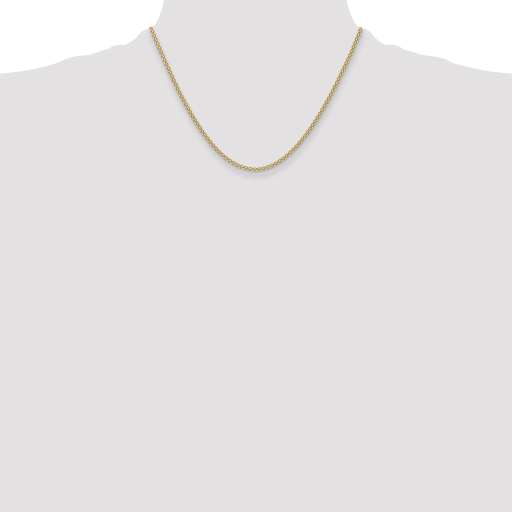 14k 2.2mm Lightweight Flat Bismark Chain