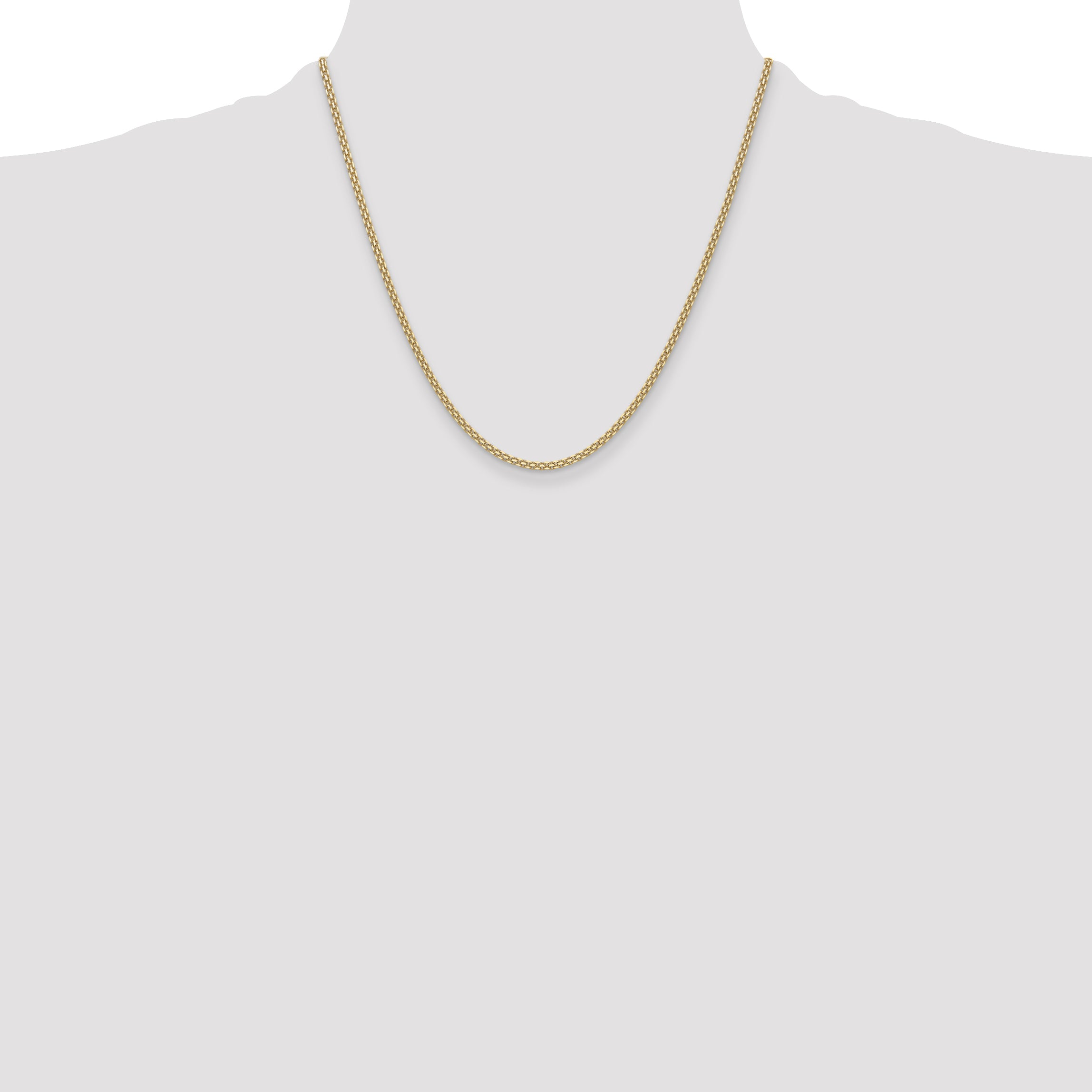 14k 2.2mm Lightweight Flat Bismark Chain