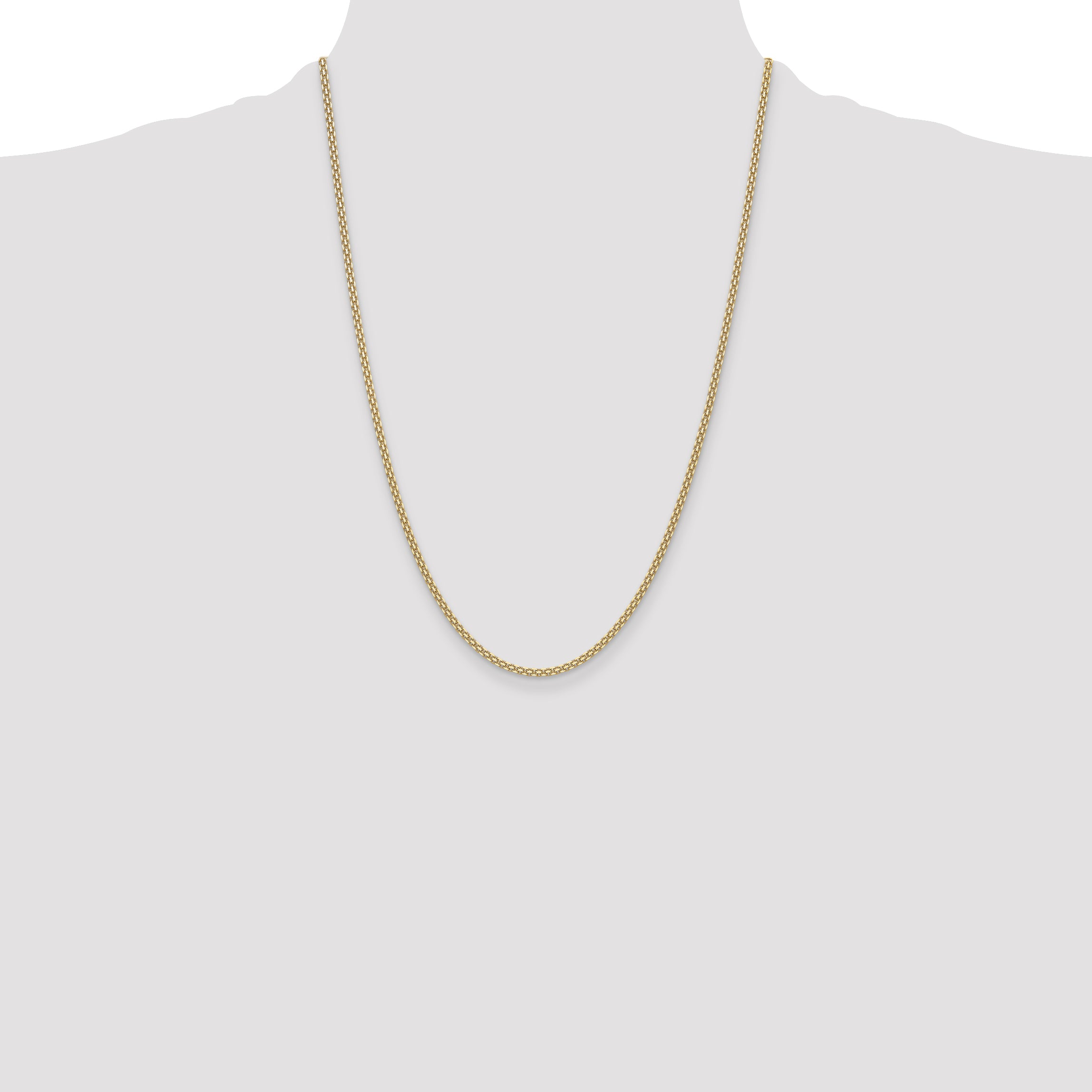 14k 2.2mm Lightweight Flat Bismark Chain