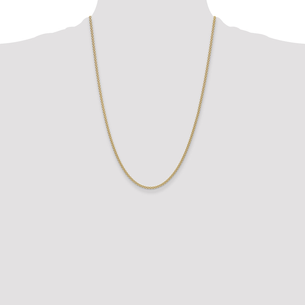14k 2.2mm Lightweight Flat Bismark Chain