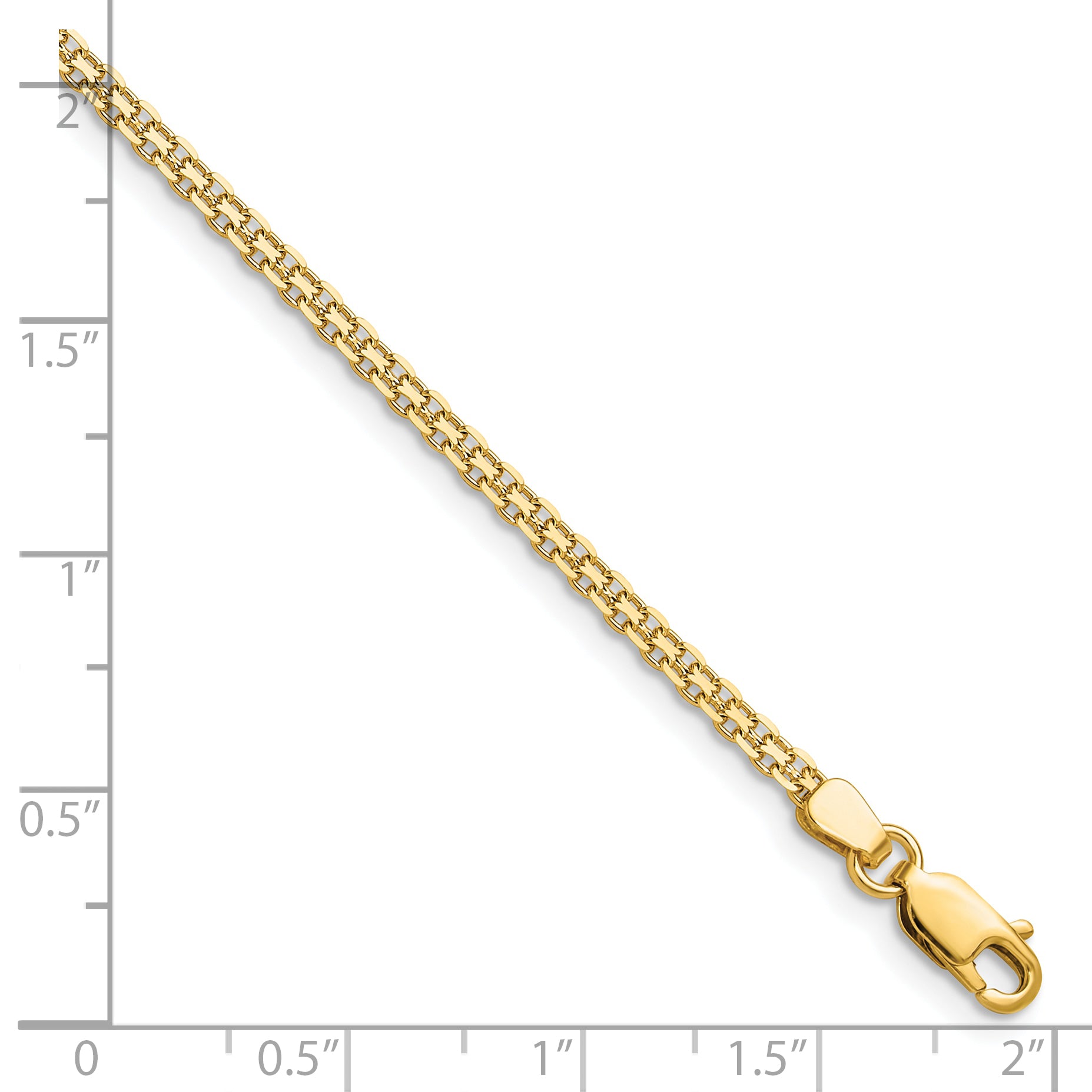 14k 2.2mm Lightweight Flat Bismark Chain Secondary image