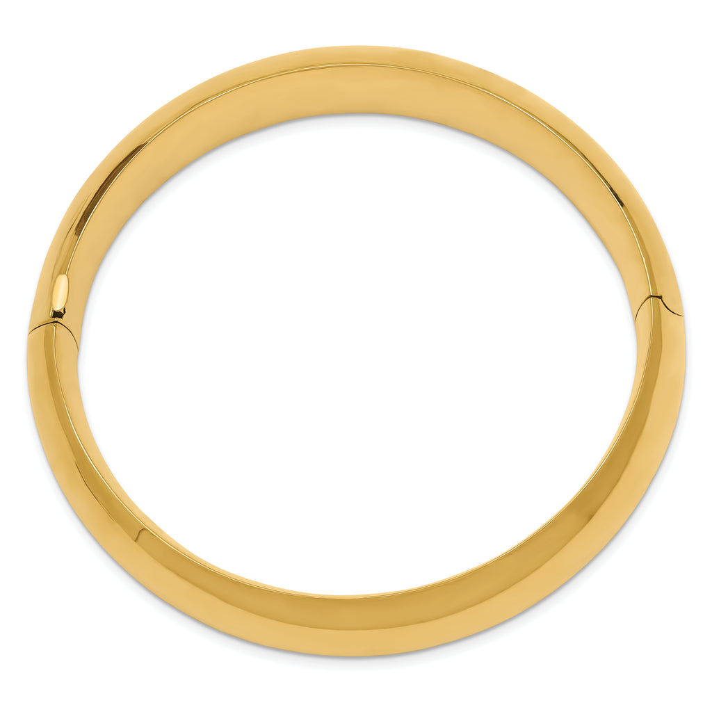 14k 11/16 Oversize High Polished 17.00mm Hinged Oval Bangle Bracelet