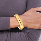 14k 11/16 Oversize High Polished 17.00mm Hinged Oval Bangle Bracelet