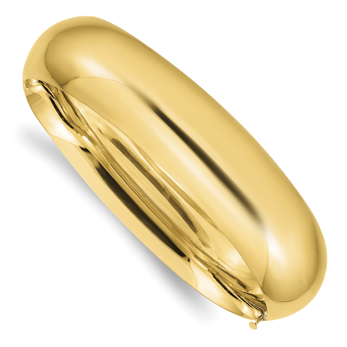 14k 11/16 Oversize High Polished 17.00mm Hinged Oval Bangle Bracelet