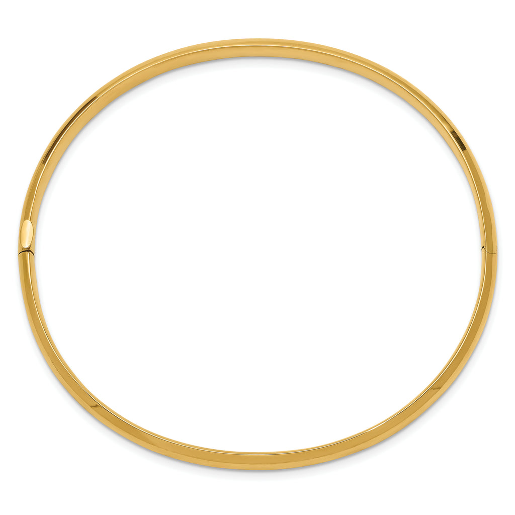 14k 3/16 High Polished 5.00mm Hinged Oval Bangle Bracelet