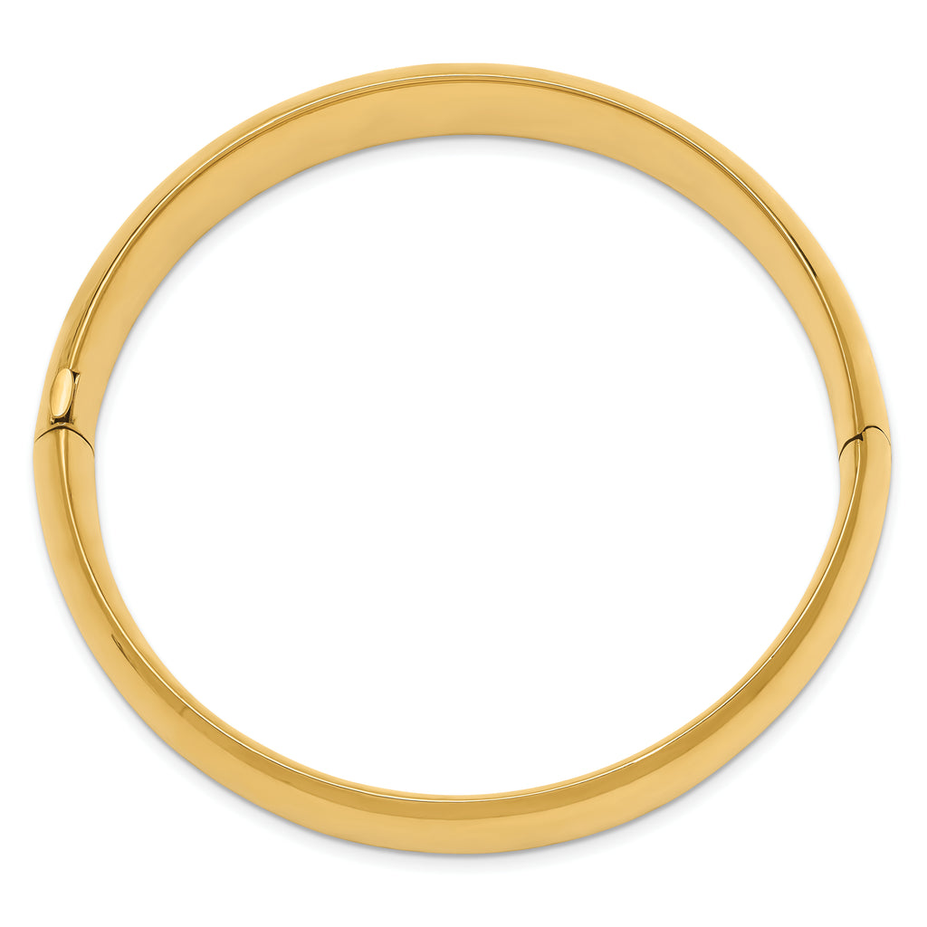 14k 9/16 High Polished 14.5mm Hinged Oval Bangle Bracelet