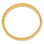 14k 9/16 High Polished 14.5mm Hinged Oval Bangle Bracelet