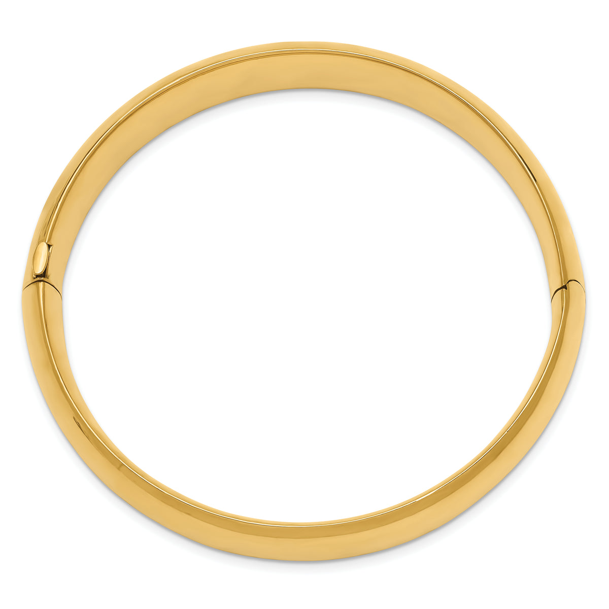 14k 9/16 High Polished 14.5mm Hinged Oval Bangle Bracelet
