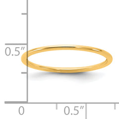14KY 1mm Half Round Band Size 9.5