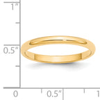 14k Yellow Gold 2.5mm Half Round Wedding Band