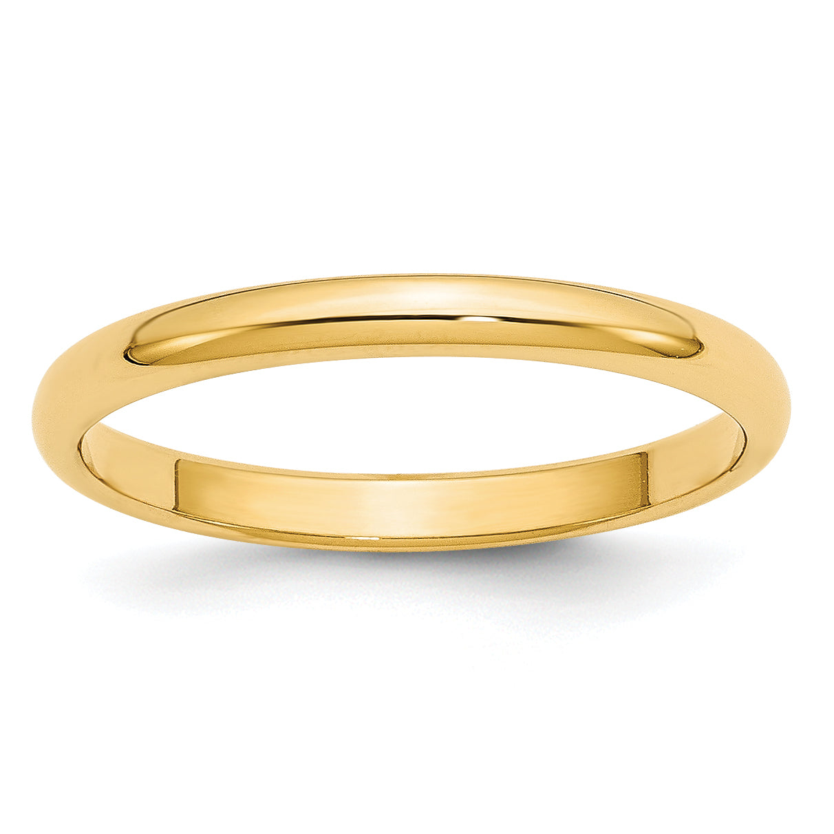 14k Yellow Gold 2.5mm Half Round Wedding Band