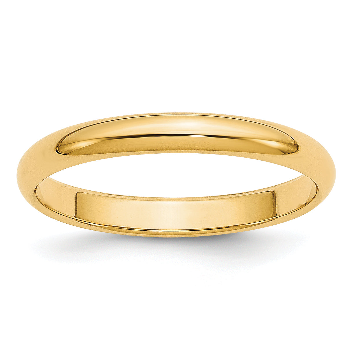14K Yellow Gold Half-Round Wedding Band 3mm