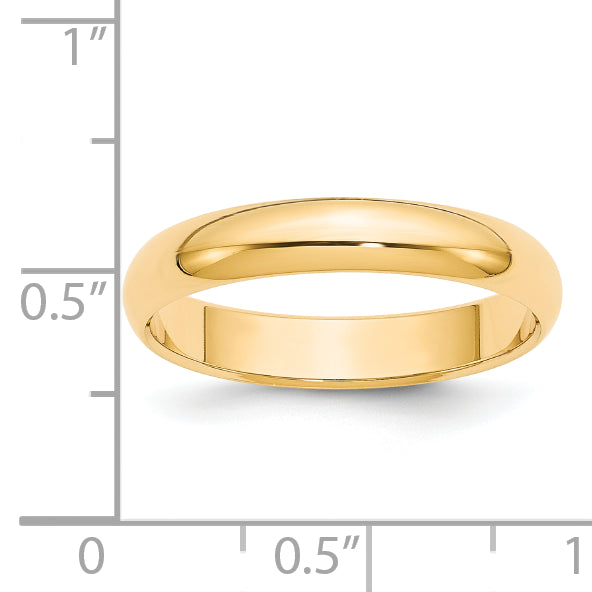 14k Yellow Gold 4mm Half-Round Wedding Band