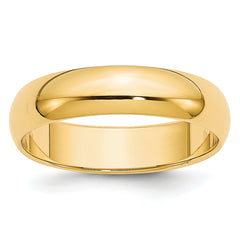 14KY 4.5mm Half Round Band Size 9.5