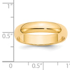 14k Yellow Gold 5mm Half Round Wedding Band