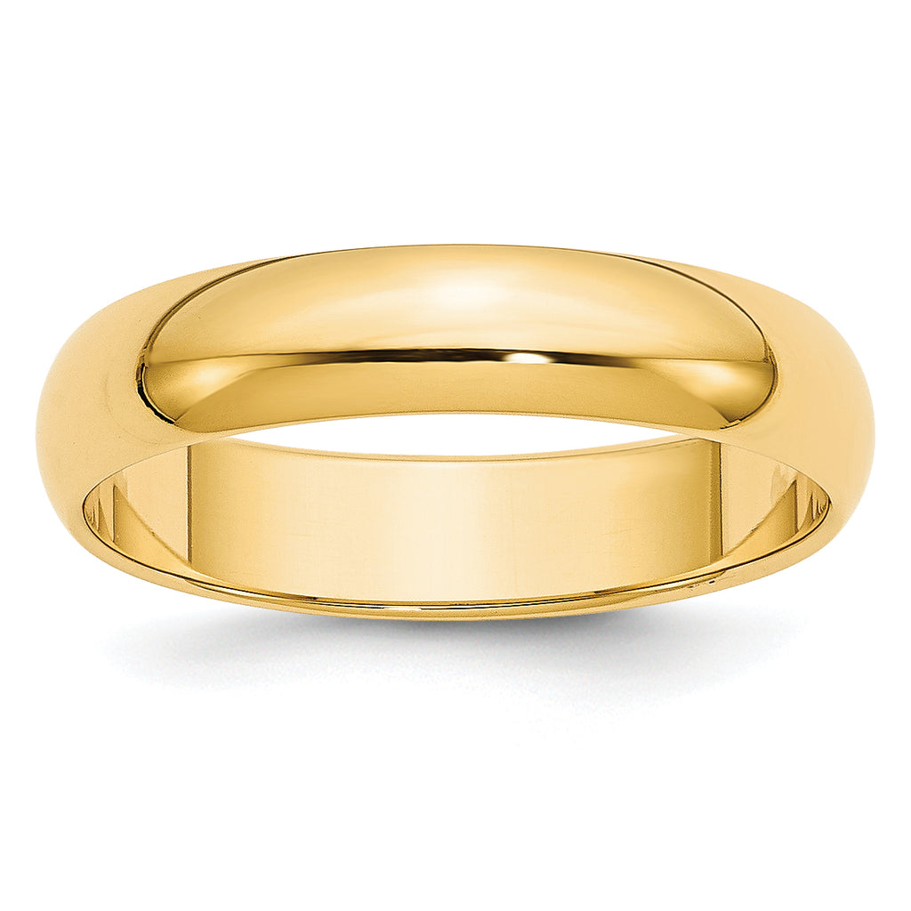 14k Yellow Gold 5mm Half Round Wedding Band