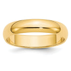 14k Yellow Gold 5mm Half Round Wedding Band