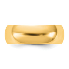 14KY 6.5mm Half Round Band Size 9.5