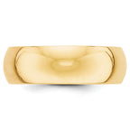 14k Yellow Gold 7mm Half Round Wedding Band Size 14