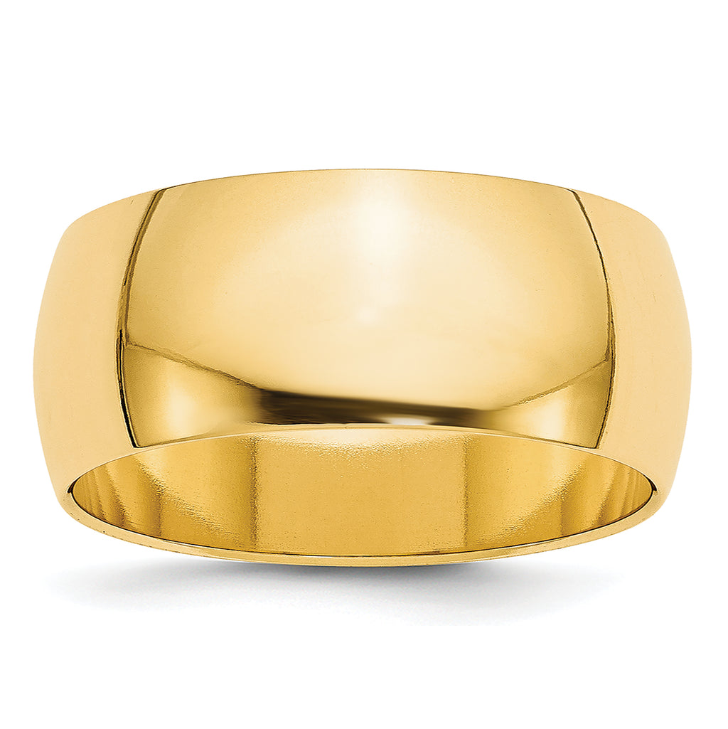 14k Yellow Gold 8mm Half-Round Wedding Band