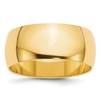 14k Yellow Gold 8mm Half-Round Wedding Band