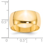 14k Yellow Gold 10mm Half-Round Wedding Band