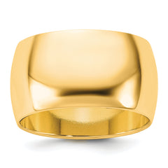 14KY 11mm Half Round Band Size 9.5