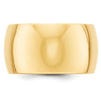 14k Yellow Gold 12mm Half Round Wedding Band