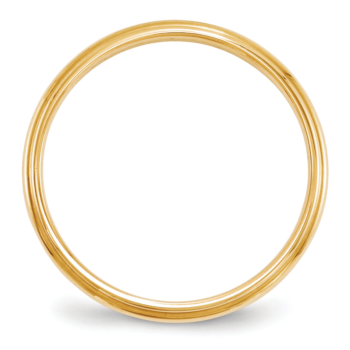 14k Yellow Gold 2.5mm Half Round with Edge Wedding Band Secondary image