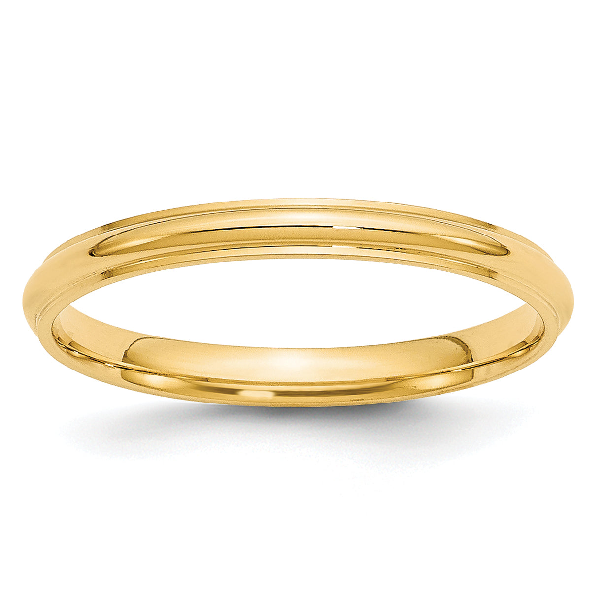 14k Yellow Gold 2.5mm Half Round with Edge Wedding Band
