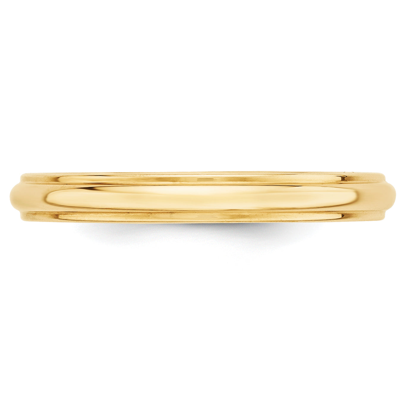 14k Yellow Gold 3mm Half Round with Edge Wedding Band