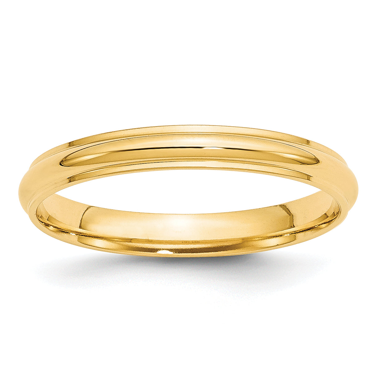 14k Yellow Gold 3mm Half Round with Edge Wedding Band Main image