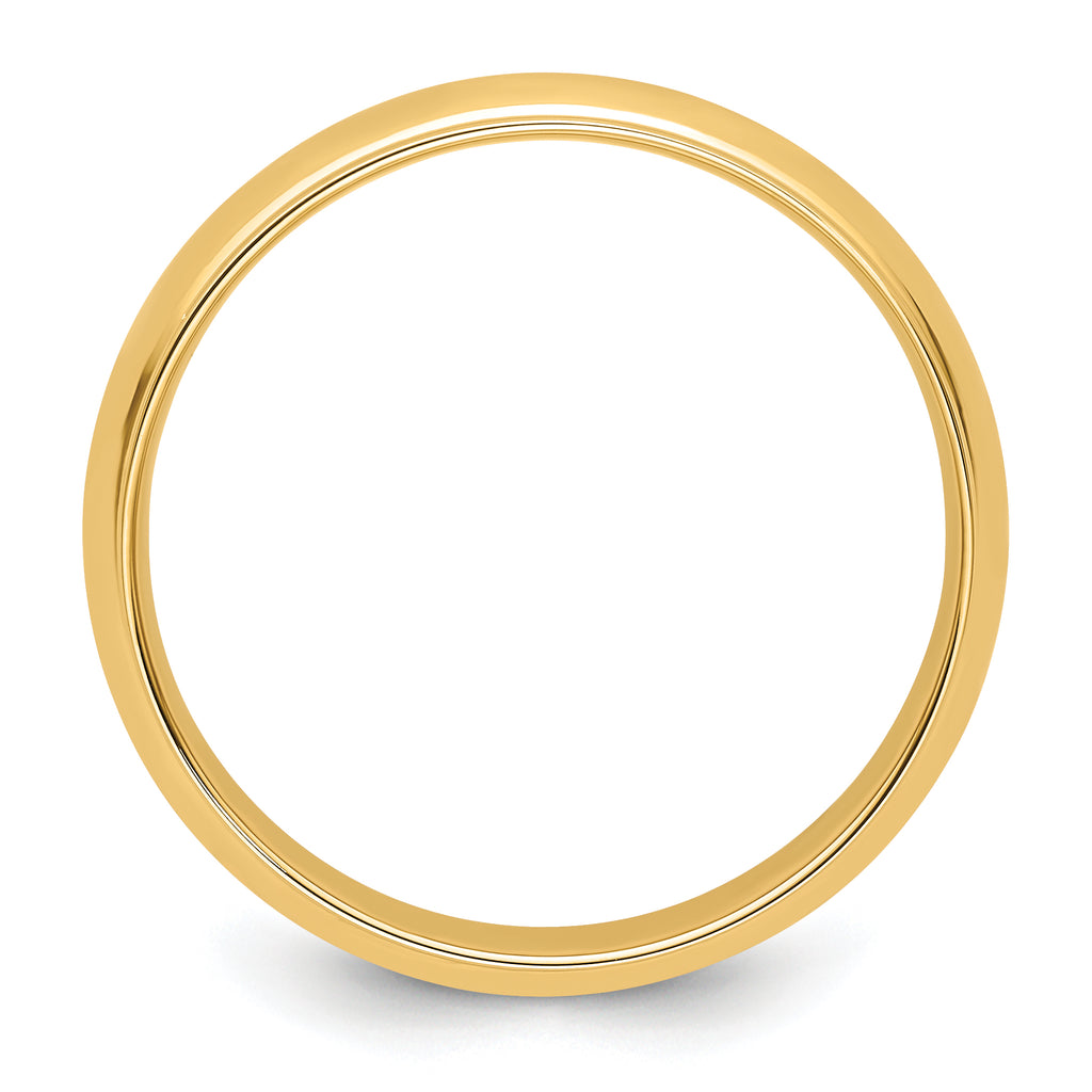 14k Yellow Gold 6mm Half Round with Edge Wedding Band