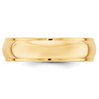 14k Yellow Gold 6mm Half Round with Edge Wedding Band