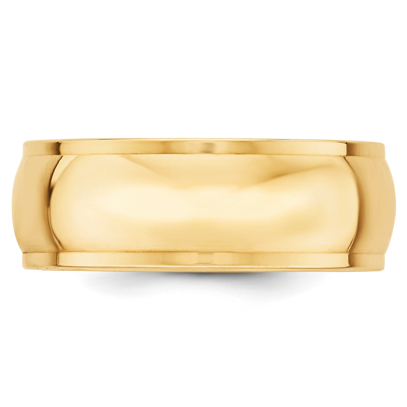 14k Yellow Gold 8mm Half Round with Edge Wedding Band