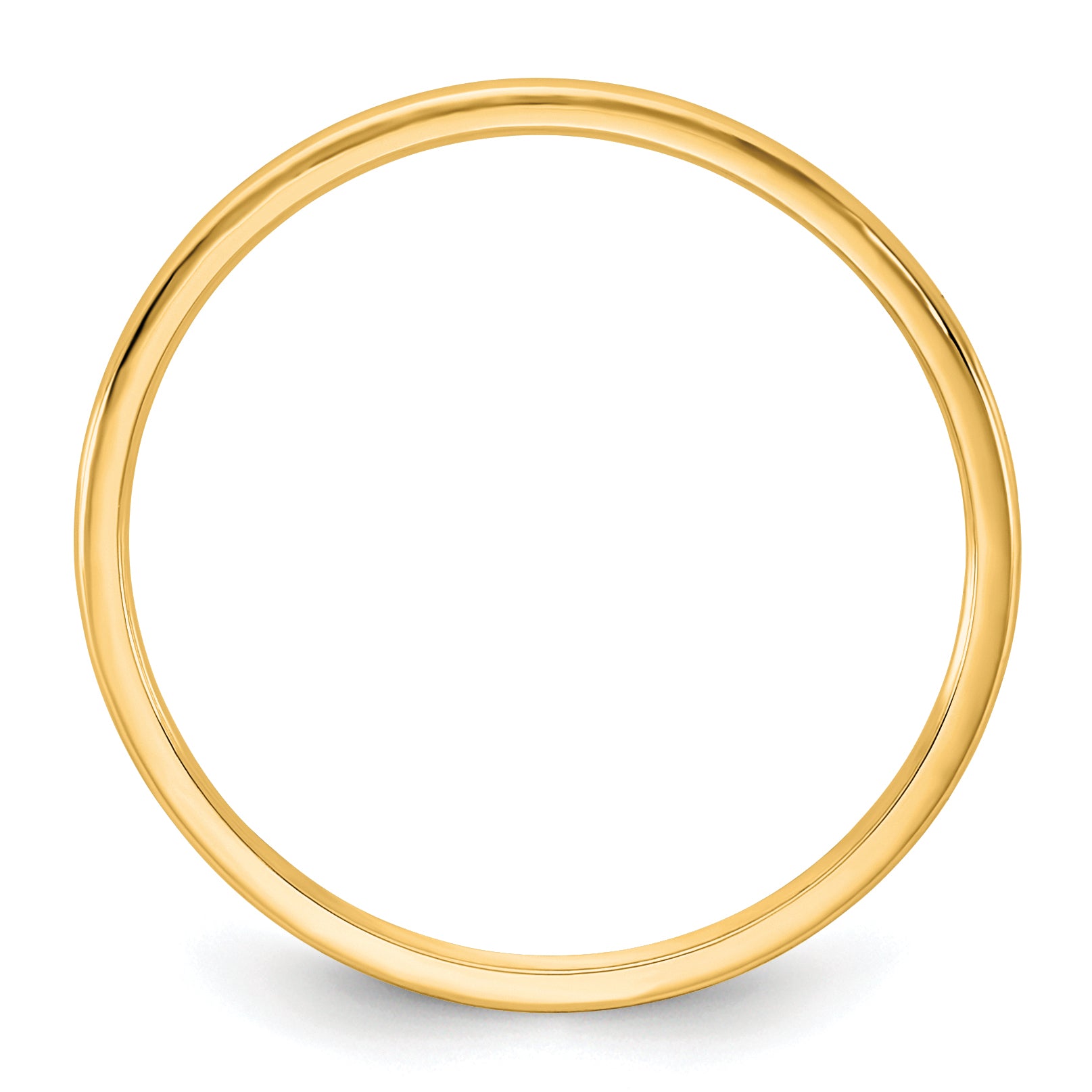 10KY 1mm Lightweight Half Round Wedding Band Ring Secondary image