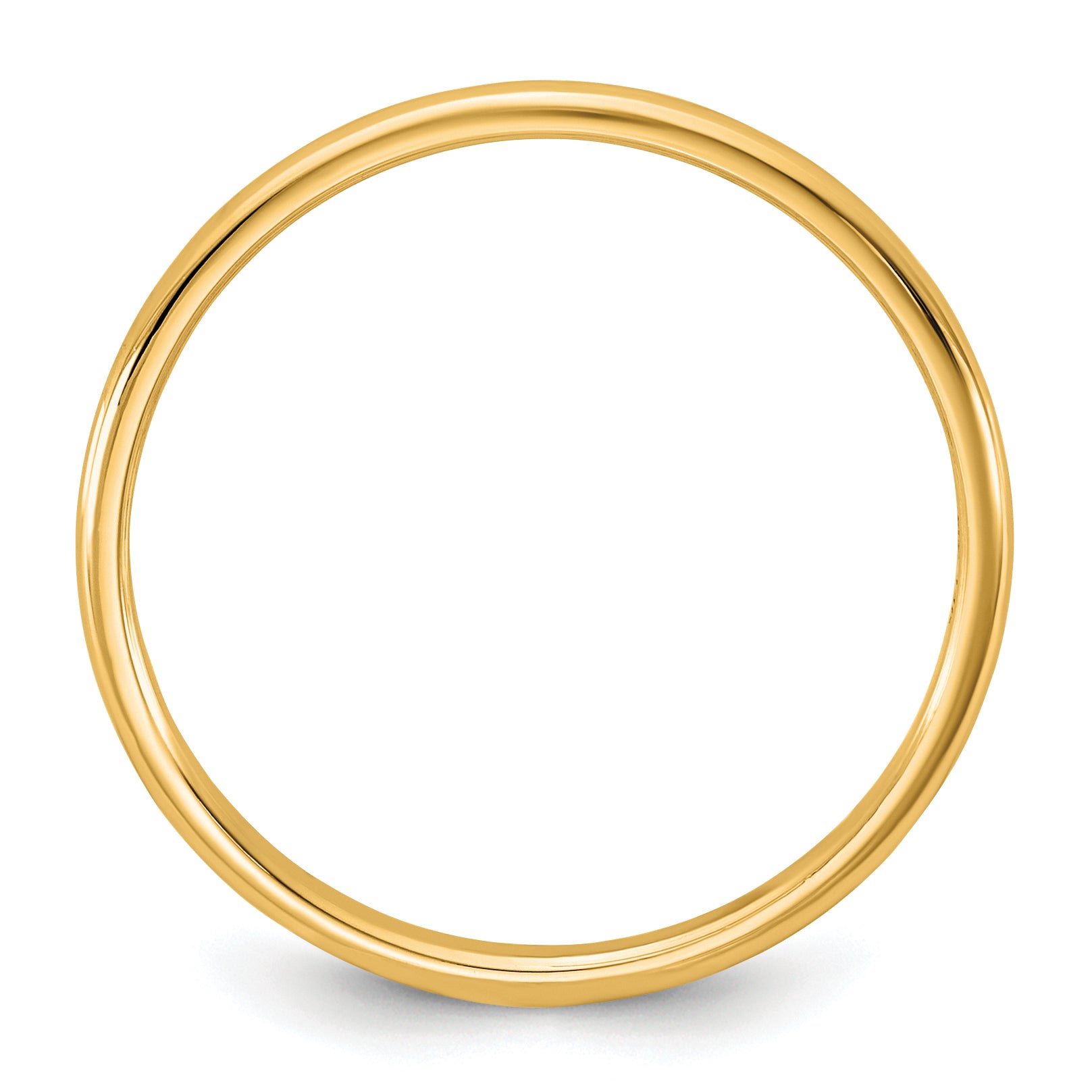 14K Yellow Gold Half-Round Wedding Band 1.5mm Secondary image