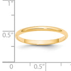 14K Yellow Gold Half-Round Wedding Band 2mm