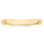 14k Yellow Gold 3mm Lightweight Half Round Wedding Band