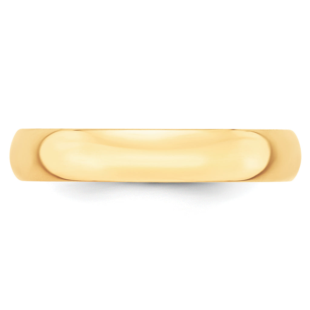 14k Yellow Gold 4mm Lightweight Half Round Wedding Band