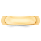 14K Yellow Gold Half-Round Wedding Band 5mm